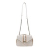 Beige Shoulder Bag Clip Fastening