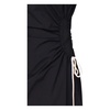 Black Longuette Dress with Round Collar