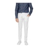 White Cotton Slim Fit Casual Trousers