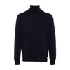 Blue Wool Blend Roll Neck Sweater