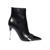 Pointy Toe Leather Ankle Boots Stiletto