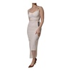 White Sheer Tulle Bodycon Midi Dress