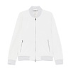 Light Grey Bomber Jacket with Ribbed Hem