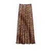 Spotted Animal Print Midi Skirt