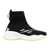 Chunky Knit Black Sneakers with 3D Lime Green Eagle Logo - Size 42
