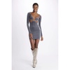Velvet Mini Dress with Long Sleeves