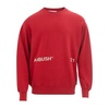 Red Cotton Sweater Round Neck Long Sleeves