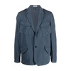 Blue Linen Single-Breasted Jacket