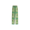 Green Silk Wide-Leg Pants