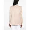 Beige Double-Breasted Jacket with Pockets