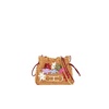 Floral Soft Bucket Bag with Initials Insignia