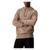Beige Hooded Sweatshirt with Single Pocket