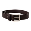 Dark Brown Leather Belt with Metal Buckle