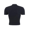 Ribbed Short Sleeve Logo Top