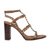 Brown Leather Block Heel Sandals