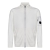 White Sweater with Zip Closure and Lens Detail