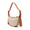 Leather-Trim Shoulder Bag with Tassel Detail