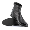 Black Leather Boots with Zipper and Button Closure