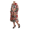 Floral Print A-line Midi Dress