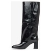 Black Patent Leather Knee-High Boots