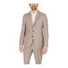 Beige Classic Suit with Button Fastening