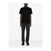 Black Buttoned Lapel Short Sleeve Polo