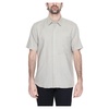 Beige Short Sleeve Shirt Button Fastening