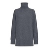 Ribbed Knit Wool Turtleneck Sweater