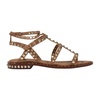 Beige Leather Sandals with Bow Detailing