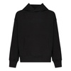Black Hooded Cotton Sweatshirt with Smile Print