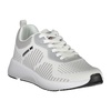 Sporty White Lace-Up Sneakers with Contrast Details