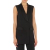 Black Satin Jacket with Hidden Front Buttoning