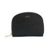 Black Leather Wallet Demi Lune Zip