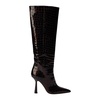 Croc Print Leather Boots, 10cm Heel