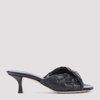 Black Leather Mules