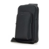 Black Leather Backpack with Zip Pocket