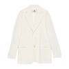 Buttoned viscose jacket with pocket flaps
