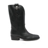 Black Slip-On Leather Boots