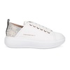 Wembley White Rhinestone Heel Sneakers