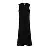 Black Sleeveless Front Button Dress