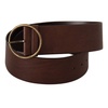 Elegant Brown Leather Belt with Engraved Buckle