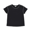 Black Cotton T-Shirt with Stones
