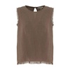 Linen Fringed Sleeveless Top