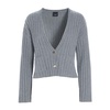 Classic Rib Knit Cardigan Grey Melange