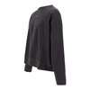 Black Cotton Sweatshirt with Crew Neck
