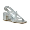 Silver Leather Slingback Sandals SS24