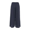 Blue Flared Pants Elastic Waist Slip Pockets