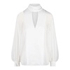 Crepe Effect V-Neck Blouse