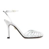Silver Cage Sandals with Crossed Straps