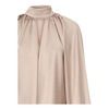 Chic Beige Blouse with Drop Opening